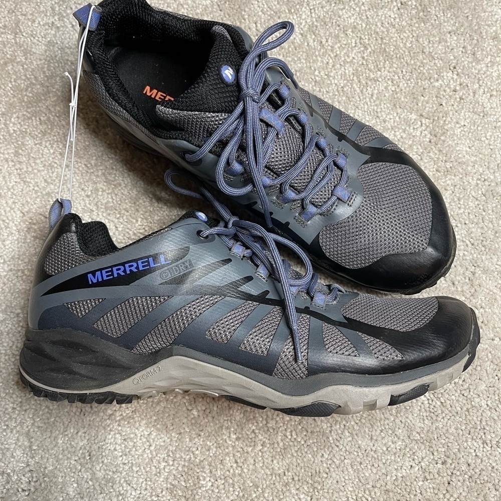 MERRELL WOMENS SIREN EDGE Q2 ATHLETIC BLACK/GRAY LACE HIKING SHOE SIZE 11